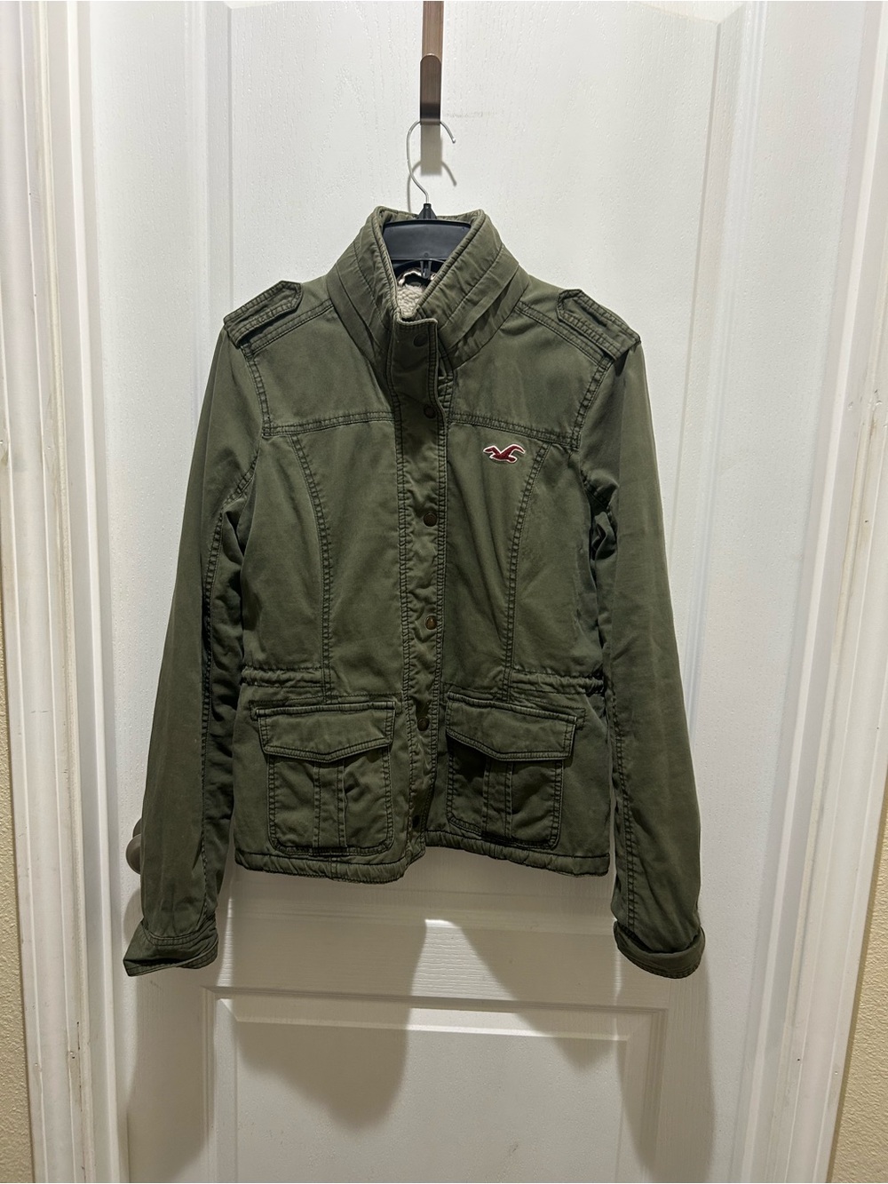 Y2K Hollister Military-Inspired Olive Jacket